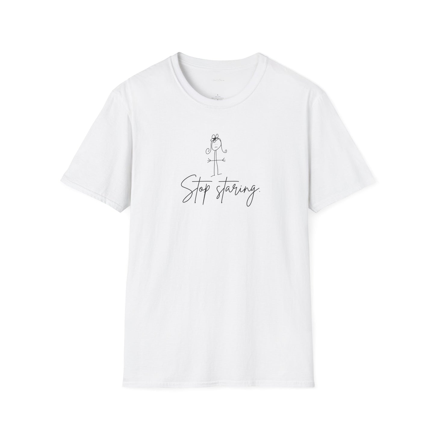 Stop Staring Unisex Softstyle T-Shirt - Funny Tee for from ClaireOutThere