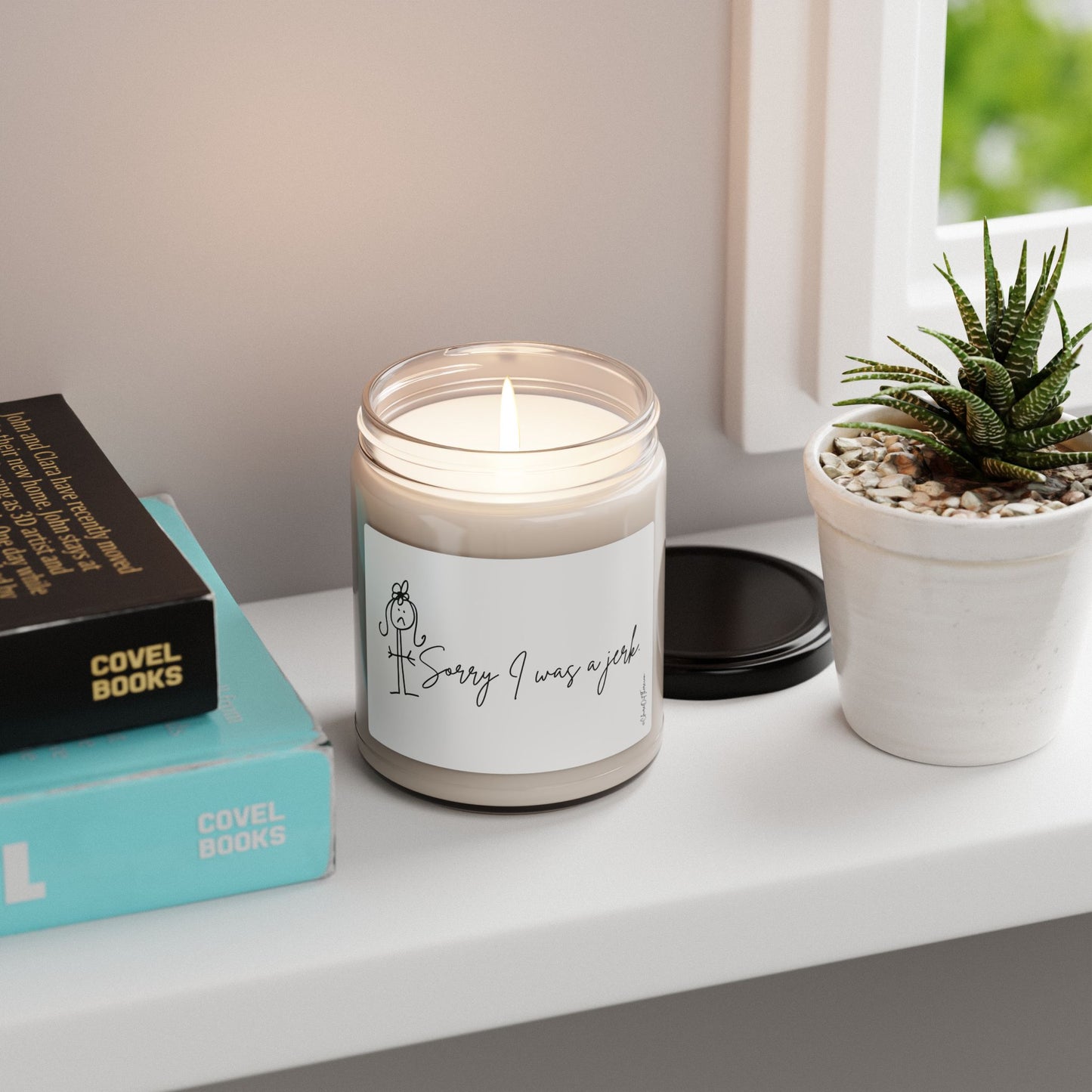 Sorry I Was a Jerk "Lighten Up!" Scented Soy Candle by ClaireOutThere - 9oz Fun Home Decor Gift