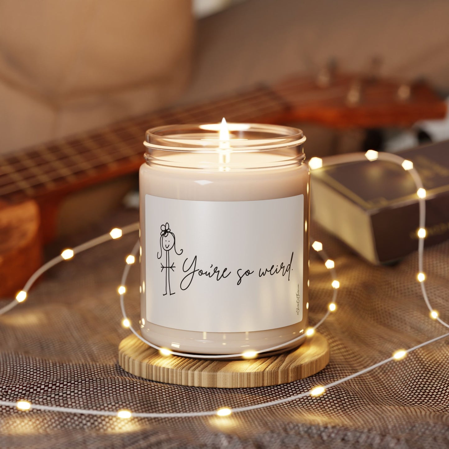 You're So Weird "Lighten Up!" Scented Soy Candle by ClaireOutThere - 9oz Fun Home Decor Gift