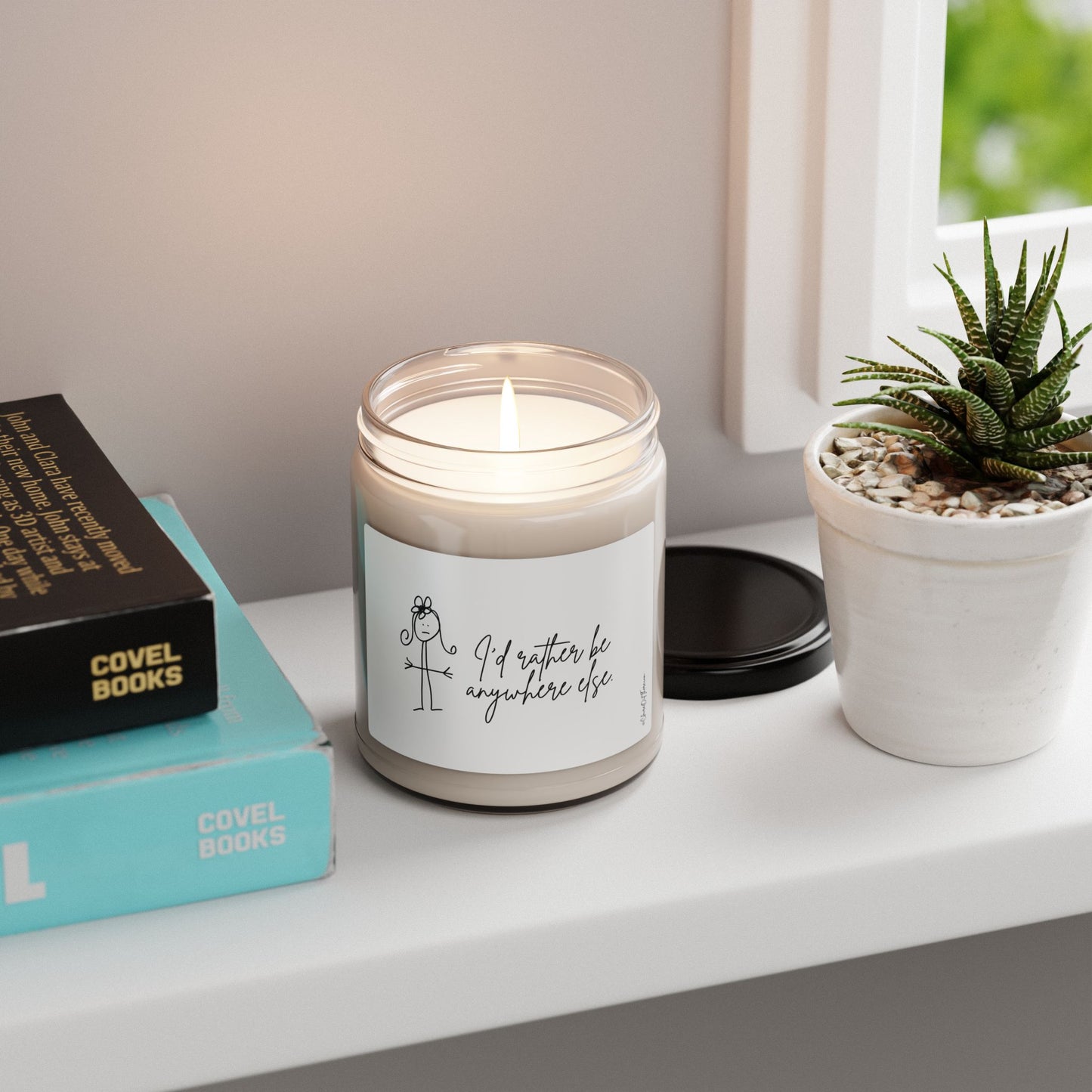 I'd Rather Be Anywhere Else "Lighten Up!" Scented Soy Candle by ClaireOutThere - 9oz Fun Home Decor Gift