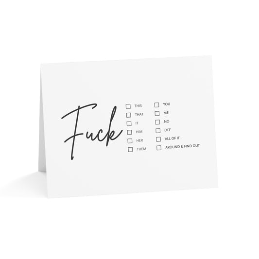 Dealer's Choice "F*ck" - Humorous Greeting Cards from ClaireOutThere (1, 10, 30, 50 pcs)
