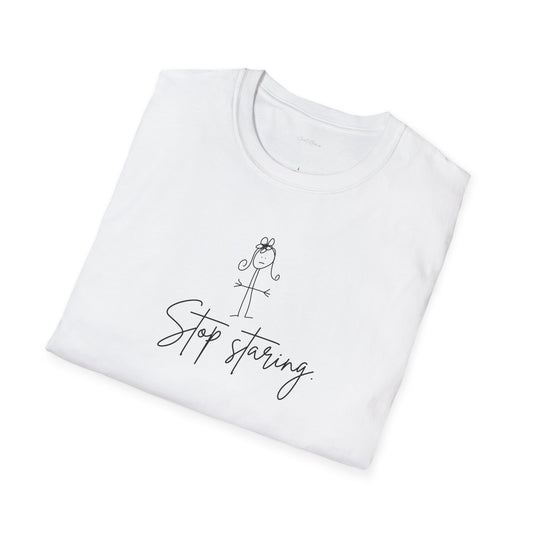 Stop Staring Unisex Softstyle T-Shirt - Funny Tee for from ClaireOutThere