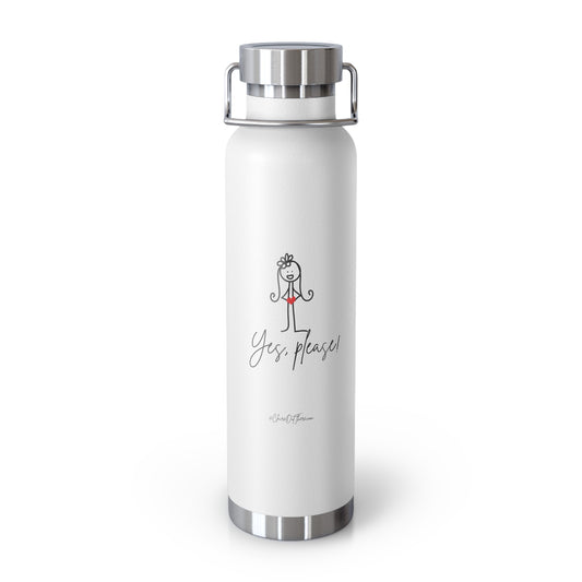 Yes, Please! Copper Vacuum Insulated Bottle from ClaireOutThere- 22oz