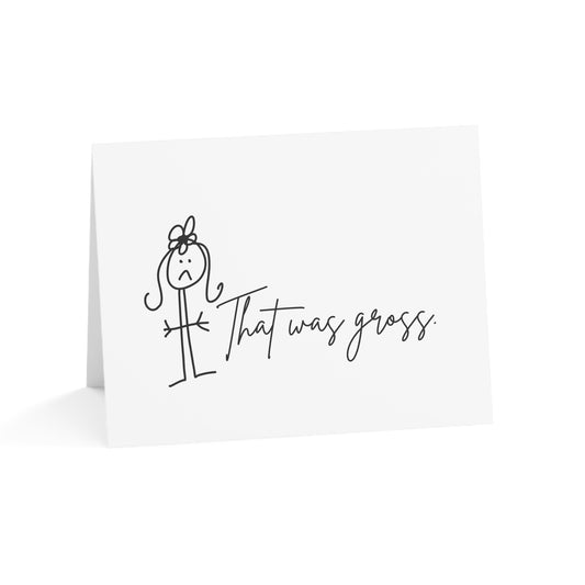 That Was Gross - Humorous Greeting Cards from ClaireOutThere (1, 10, 30, 50 pcs)
